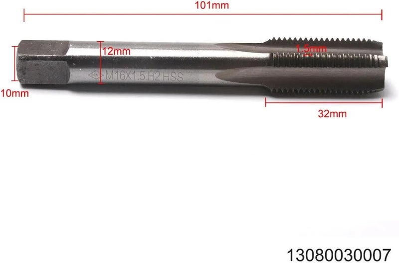 Machine Thread Tap and Round Die M10/M12/M14/M16/M15/M18/M20 Screw Thread Metric Tap Die Set Right Hand HSS Machine Threading Taper Plug Round(Black) - Image 5