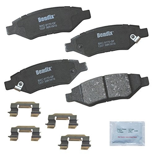 Bendix Priority1 CFC1337 Ceramic Rear Brake Pads for Cadillac CTS 2014-2008, SRX 2016-2010, Chevrolet Camaro 2015-2010, Saab 9-4X 2011 - Image 1
