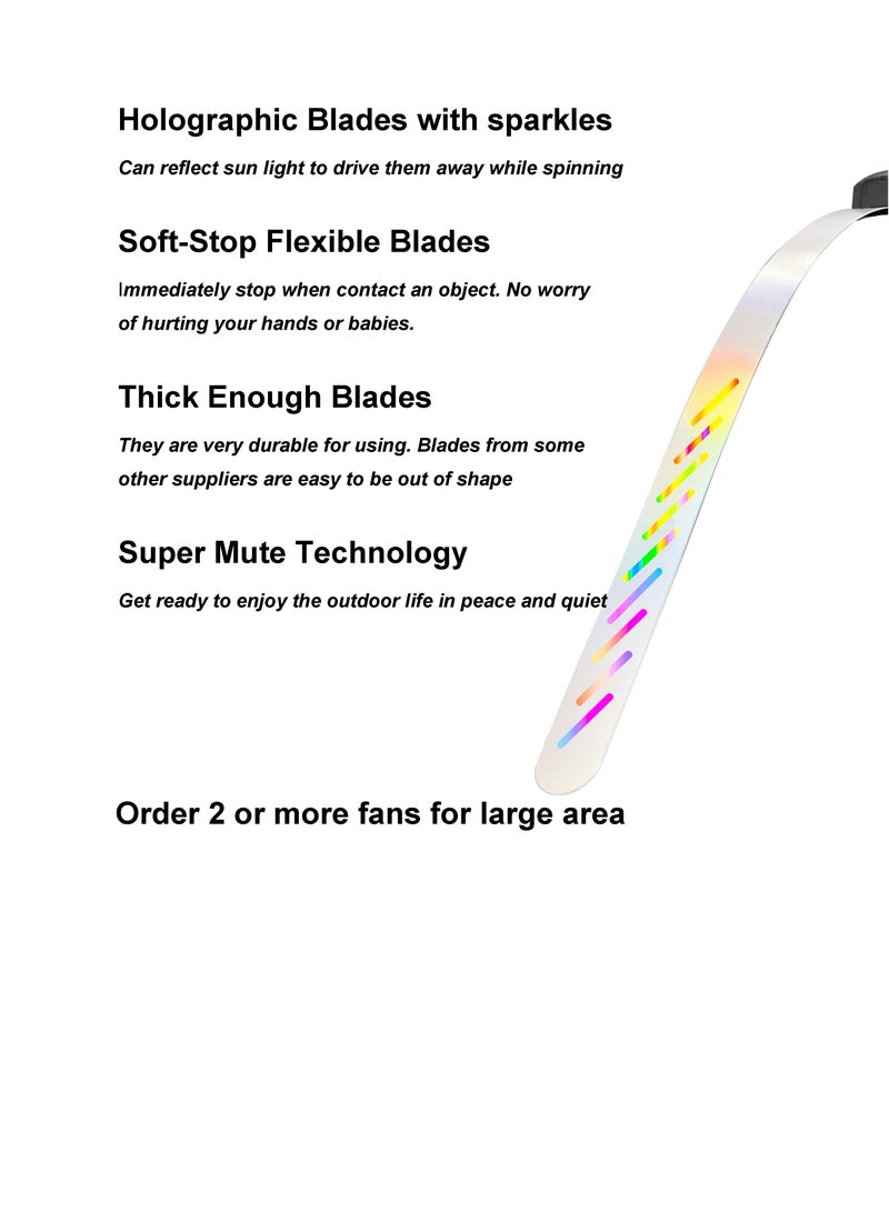 Generic Fly Fans for Tables for BBQ, Picnic, Pool Parties, Outdoor Dinner, Fly Repellent, Bug Fan, Mosquito Fan, Insect Away Portable Food Spinner to Keep Food Clean, USB or Batteries Powered  - Image 4