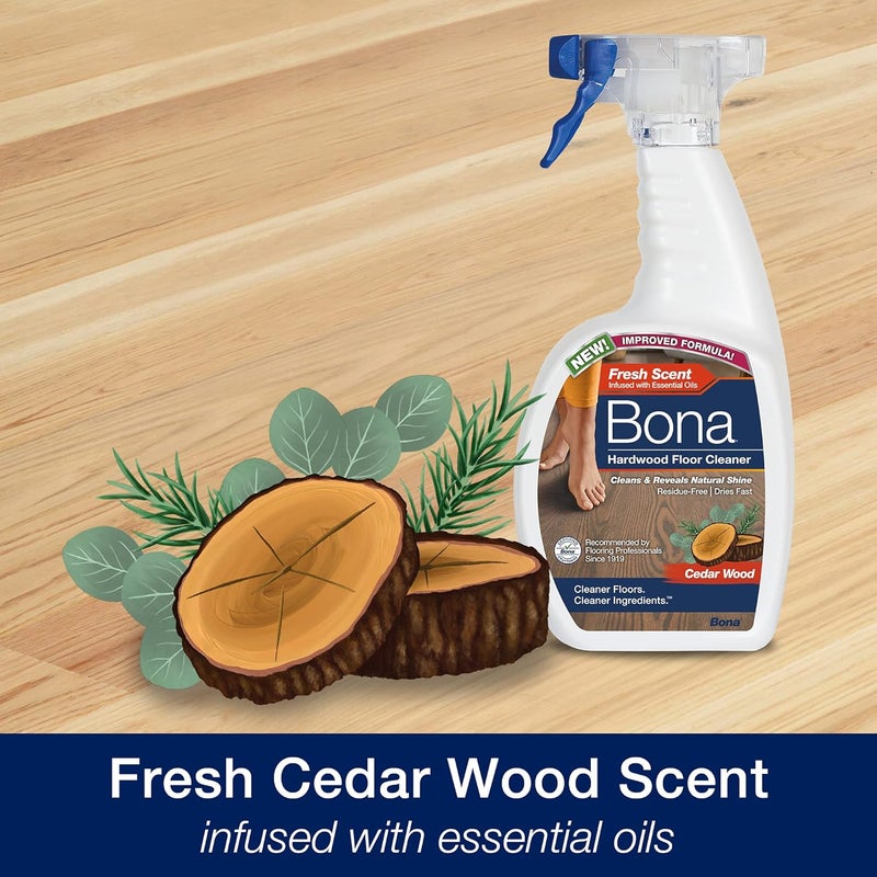 BONA Hardwood Floor Cleaner Spray, Cedar Wood Scent, 36 Fl Oz - Image 1