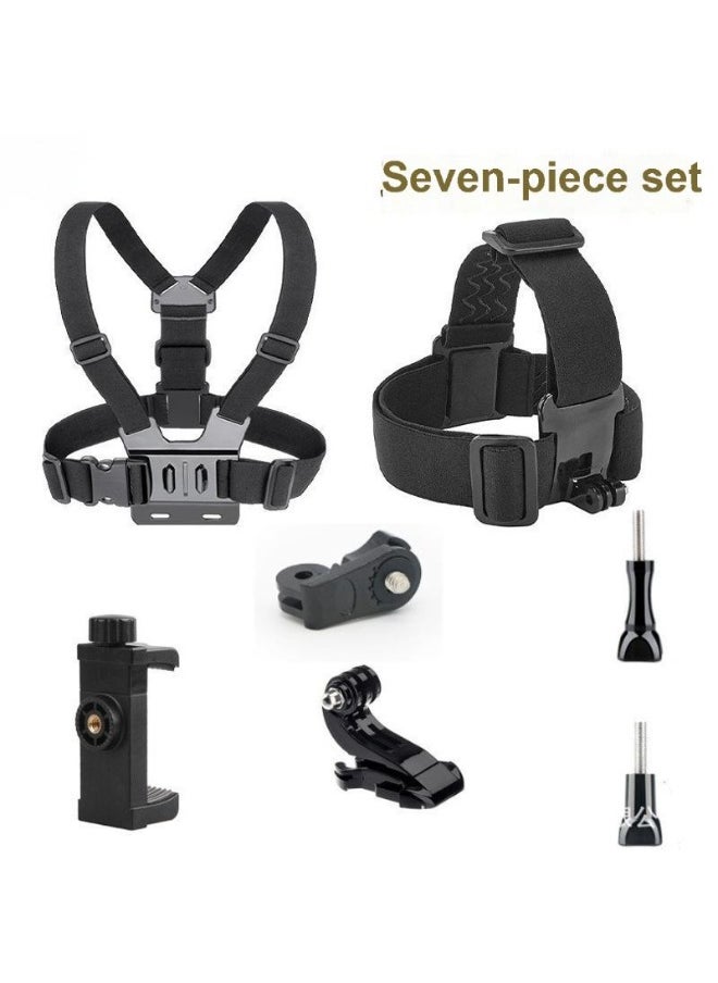 Generic 7-in-1 Accessories Set for GoPro Hero 13/12/11/10/9/8/7/6/5/4, Quick Release Chest Mount + Head Strap + Phone Holder Kit, Compatible with iPhone, Samsung, DJI Action, Insta360, AKASO, SJCAM & Action Cameras for POV & Vlog  - Image 1
