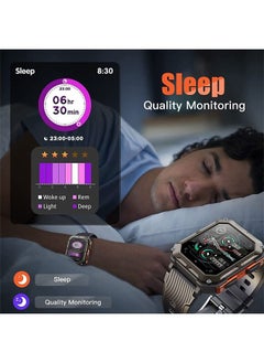 DMG TECH DMG 1.83" Military Smart Watches for Men with Bluetooth Call Activity Tracker with 123 Sports Modes IP68 Waterproof Men's Smartwatch with Heart Rate Blood Pressure Sleep Monitor  - Image 5