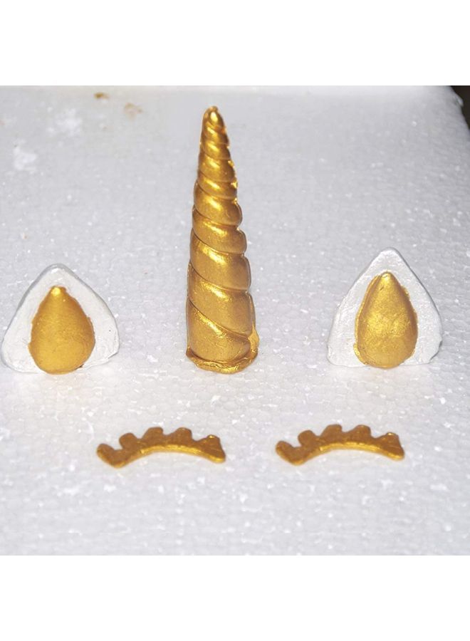 NIBEMINENT Unicorn Silicone Mold Baking Tool Fondant Cake Mould Decor Reusable Horn, Ears and Eyelash Set, Decoration for Baby Shower Set of 7 pink 10 x 5 5cm - Image 5