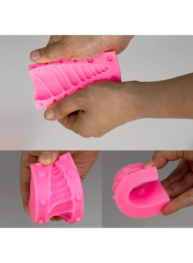 NIBEMINENT Unicorn Silicone Mold Baking Tool Fondant Cake Mould Decor Reusable Horn, Ears and Eyelash Set, Decoration for Baby Shower Set of 7 pink 10 x 5 5cm - Image 3