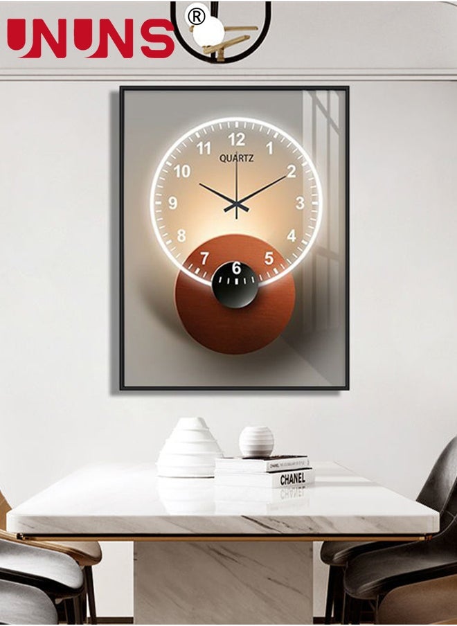 UNUNS 2-In-1 Electric Box Decor And Wall Clock,Nordic Blocking Poster Wall Art Switch Pictures Frame Decor With Clock Display,35X45CM  - Image 2