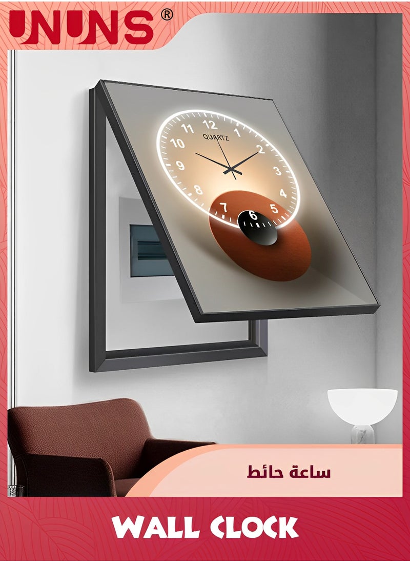 UNUNS 2-In-1 Electric Box Decor And Wall Clock,Nordic Blocking Poster Wall Art Switch Pictures Frame Decor With Clock Display,35X45CM  - Image 1