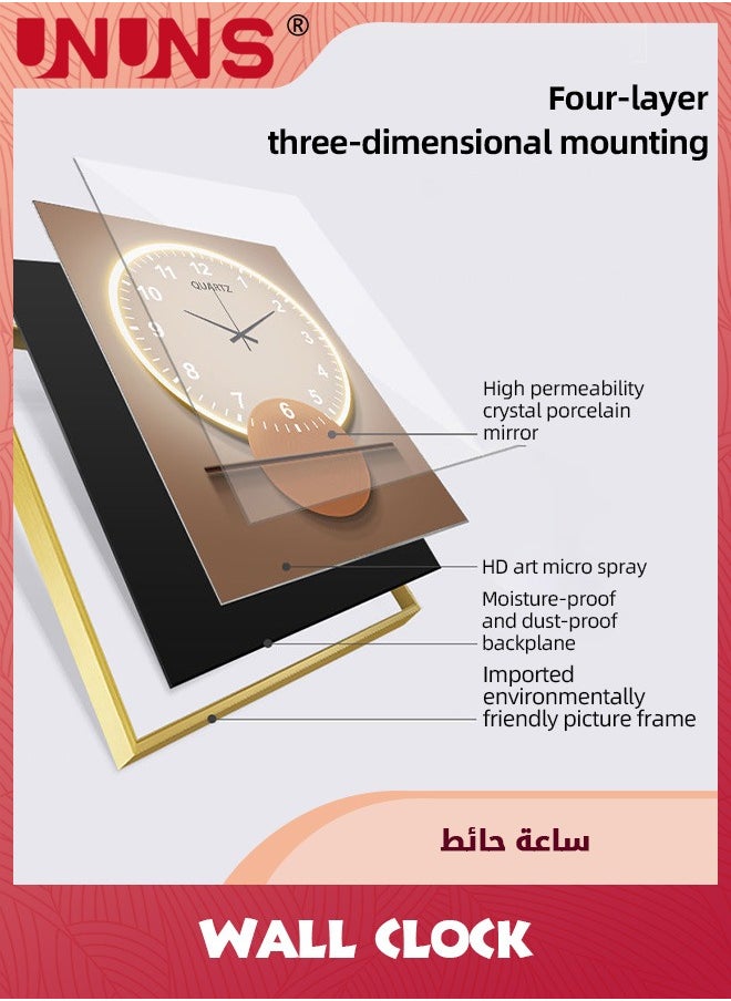 UNUNS 2-In-1 Electric Box Decor And Wall Clock,Nordic Blocking Poster Wall Art Switch Pictures Frame Decor With Clock Display,35X45CM  - Image 5