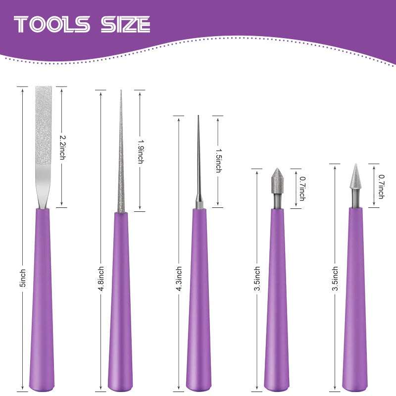 MUZHI Bead Reamer for Jewelry Making, Bead Spinner Hole Enlarger Tool for Glass Plastic Metal Wood Beads, Remove Burrs, Enlarge Holes, Smooth Edges(5 Pieces) - Image 2