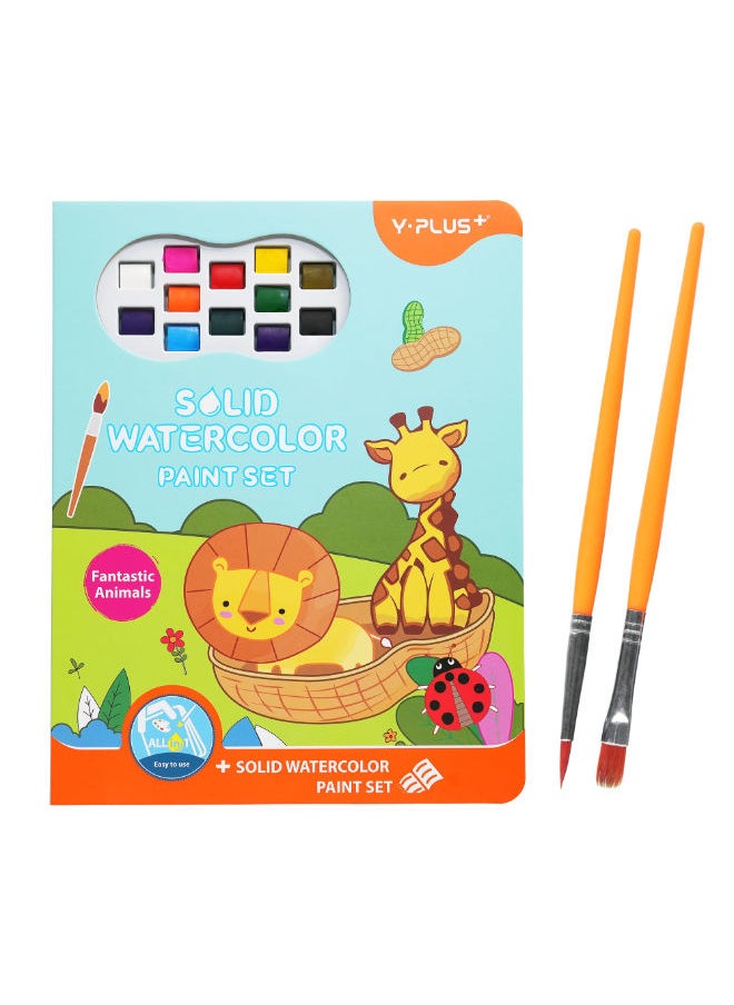 Y-Plus A Set Of Watercolor Discs, 12 Colors + A Coloring Sketch 