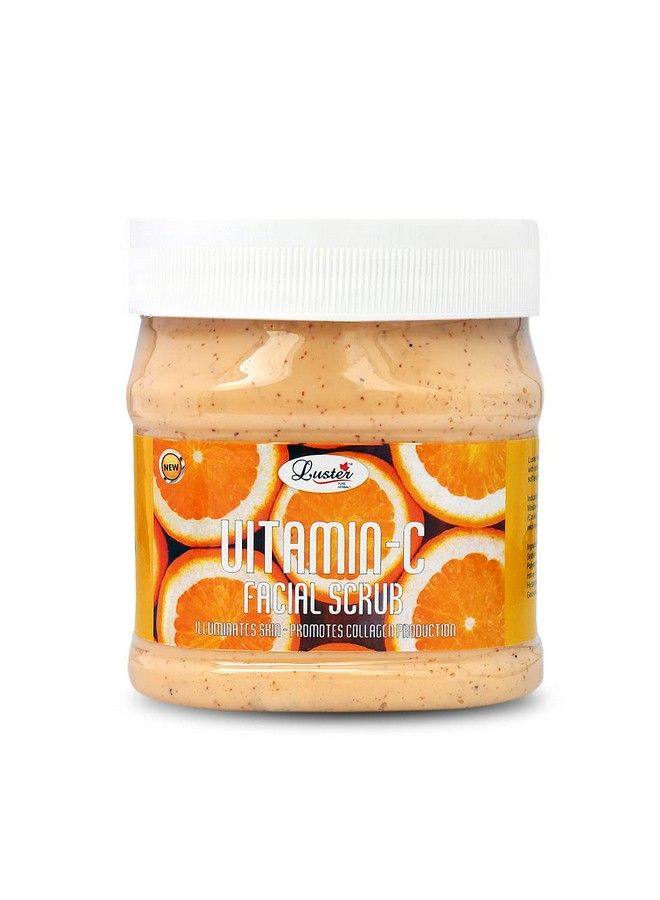 LUSTER Vitamin C Facial Scrub; 100% Natural; Tan & Dirt Removal Scrub; Illuminates Skin & Deep Cleanses; Full Body Scrub For Women & Men; All Skin Types; Paraben & Sulfate Free 500 Ml - Image 2