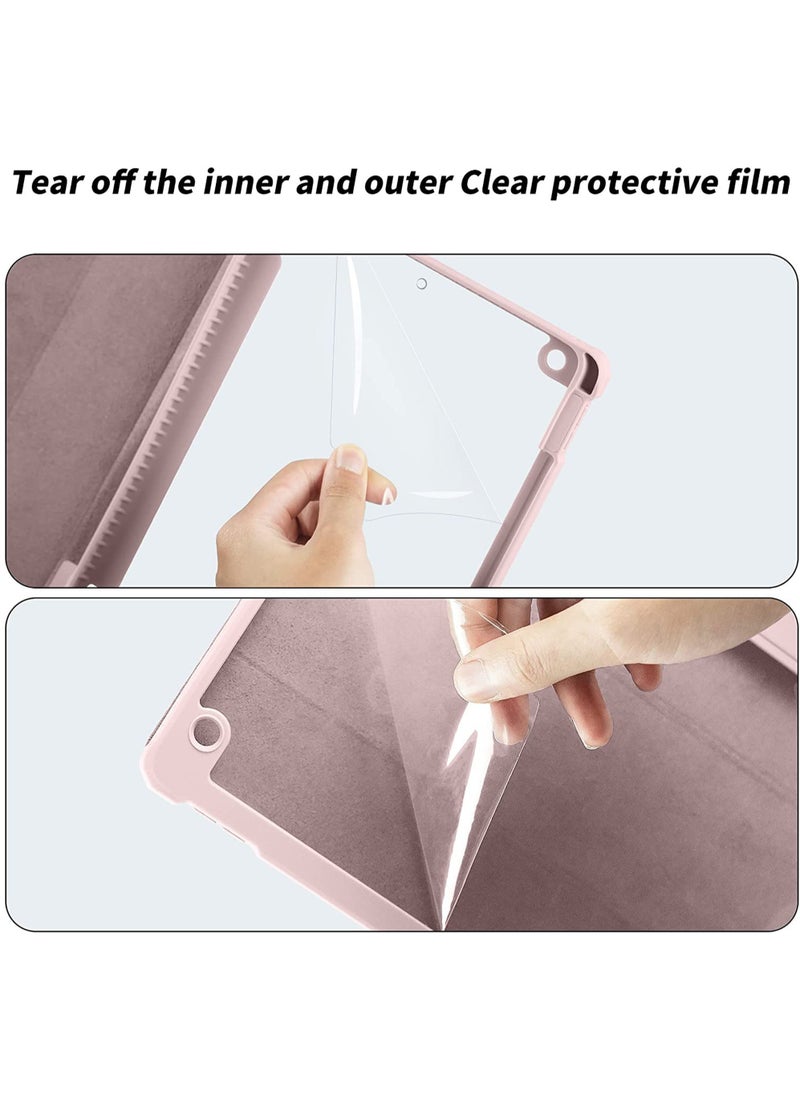 روك بو - حافظة لجهاز iPad الجيل العاشر 2022 حافظة iPad 10 حافظة ثلاثية الطي مع حامل شفاف وغطاء خلفي مع حامل قلم ذكي لجهاز iPad الجيل العاشر 2022 مقاس 10.9 بوصة - Image 1