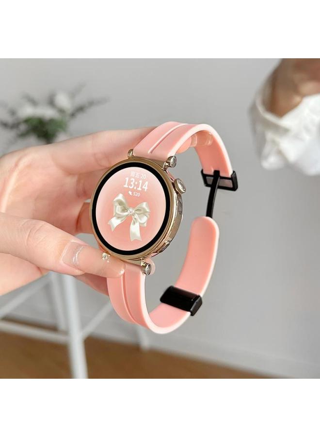 For Huawei Gt4/Gt3 Strap Gt5 Silicone Magnetic Smart Watch Watch4pro Watch Strap Watchgt-Color:Lotus Root Pink - Suitable For Huawei Gt3/gt3pro [dial 46mm]  - Image 1