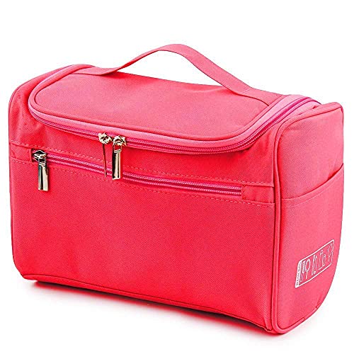 KUKLAR Premium Hanging Travel Toiletry Bag for Women and Men - Mens Travel Bag Toiletry with Expandable Compartments and Detachable TSA Friendly Clear Pouch (Pink) - Image 1