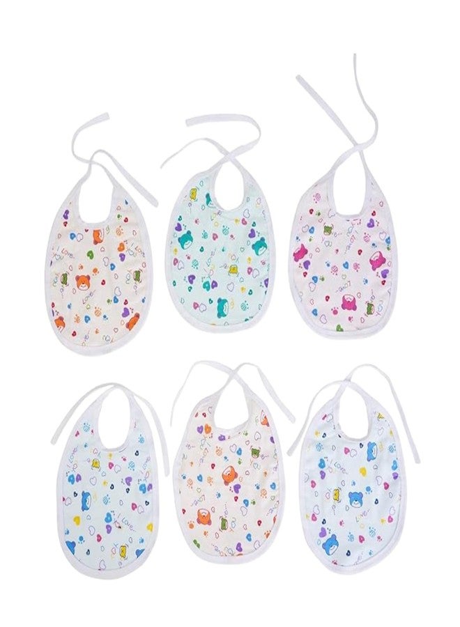 MW PRINTS Bibs for Baby Boy's & Girls Age (0-12 months) Flalein Printed and Stylish Set of 6 | Soft Cotton No Waterpoof Infant Apron Ultra Soft Skin Friendly Baby Bibs - Image 4
