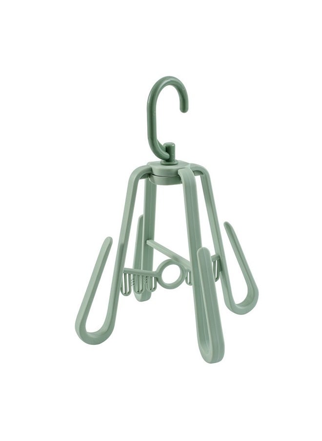 yongsheng 360 Degree Rotating Shoes Hanger Drying Hook Rack Green 19.3x19.3x24cm, Foldable Shoe Drying Rack Multi Functional Hanging Organizer for Slippers Space Saving Design for Home Balcony Outdoor Use  - Image 1