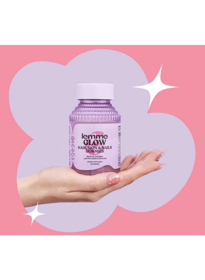 Lemme Glow Hair, Skin, and Nails Gummies - 60 Gummies - Image 2