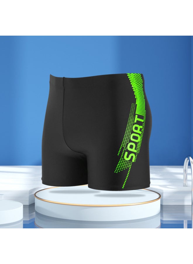 Generic - Simple Printed Men's Swimming Trunks Plus Size Soft And Comfortable Lining Adult Hot Spring Boxer Swimming Trunks Wholesale-Color:Green Offset Printing-Size:XL (recommended 47.50 Kg-60.00 Kg - Image 1