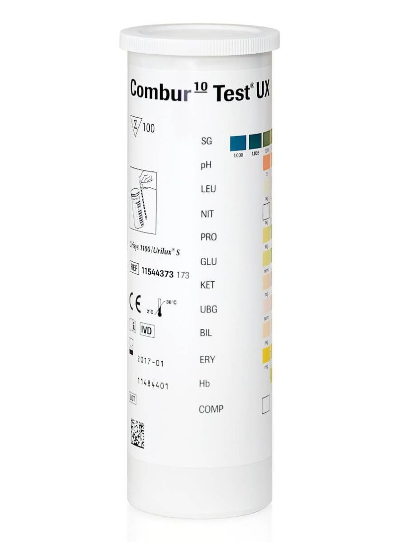 كوباس  شرائط فحص واختبار الكيتونات في اليورين كمبر 10 للكشف عن الأمراض 100 قطعة - Image 4