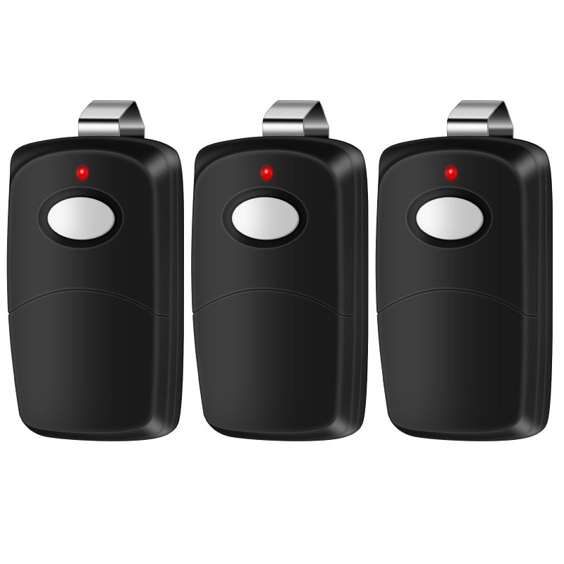 Kingdder 3 Pieces Garage Door Remote Compatible for Multicode 300mhz 10 Dip Switch 3089 3060 3070 Gate Opener Remote Multicode Gate Opener with Keychain (Black) - Image 1
