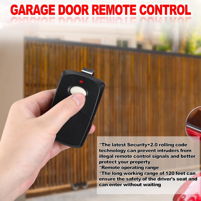 Kingdder 3 Pieces Garage Door Remote Compatible for Multicode 300mhz 10 Dip Switch 3089 3060 3070 Gate Opener Remote Multicode Gate Opener with Keychain (Black) - Image 4