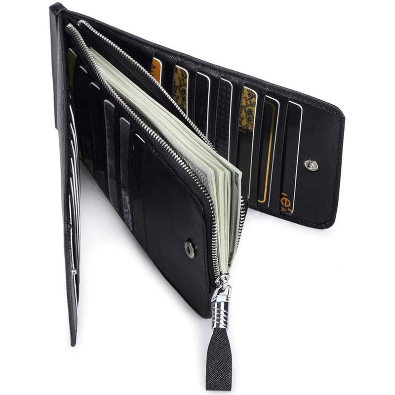 Huztencor Womens Leather Credit Card Holder Wallet RFID Blocking Wallet Women Card Case Purse - Image 4