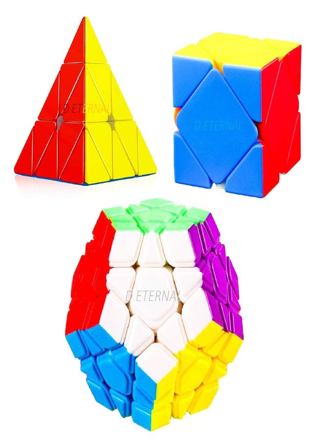 D ETERNAL Triangle 3x3 Megaminx & Skewb Cube Set, High Seed Stickerless Speed Cube Puzzle Set Toy, Kid (Combo(Triangle+Megaminx+Skewb)) - Image 1
