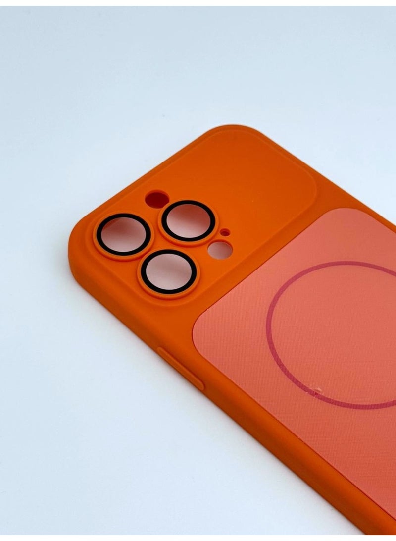 general Premium Skin Feel MagSafe Compatible Case for iPhone 15 Pro Max – Ultra-Slim Shockproof Matte Finish Cover with Built-in Camera Lens Protection (Orange) - Image 4