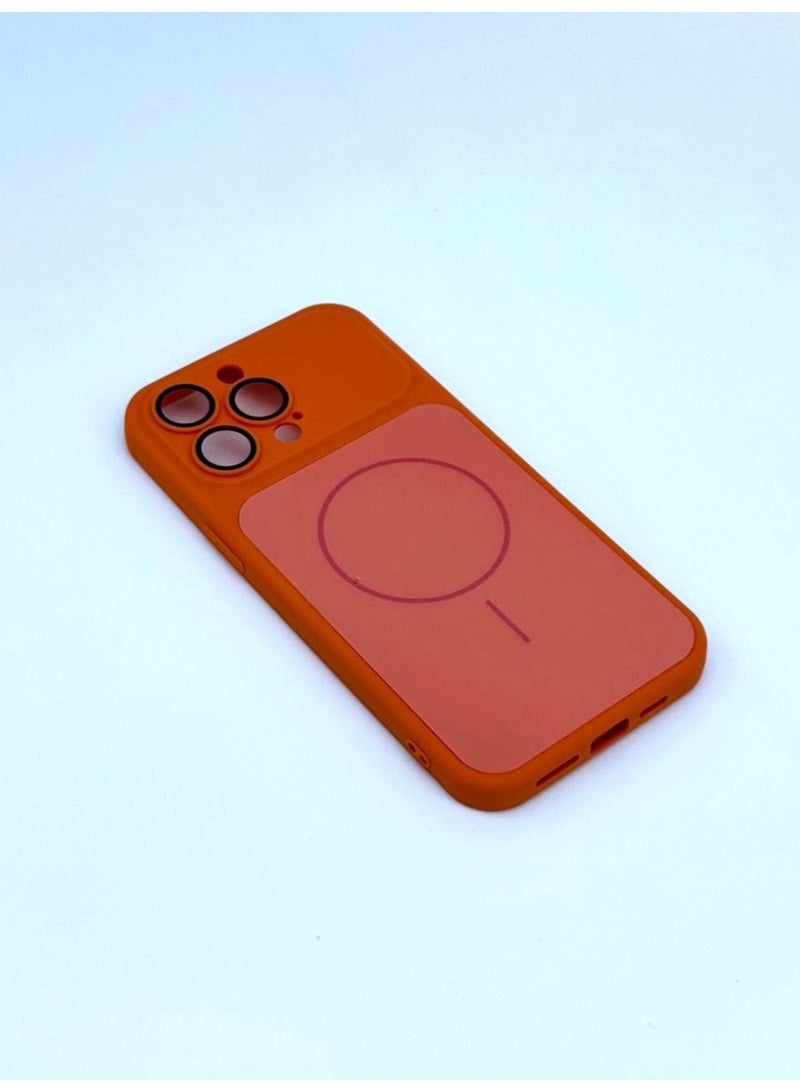 general Premium Skin Feel MagSafe Compatible Case for iPhone 15 Pro Max – Ultra-Slim Shockproof Matte Finish Cover with Built-in Camera Lens Protection (Orange) - Image 2