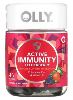 OLLY Active Immunity + Elderberry Berry Brave 45 Gummies 