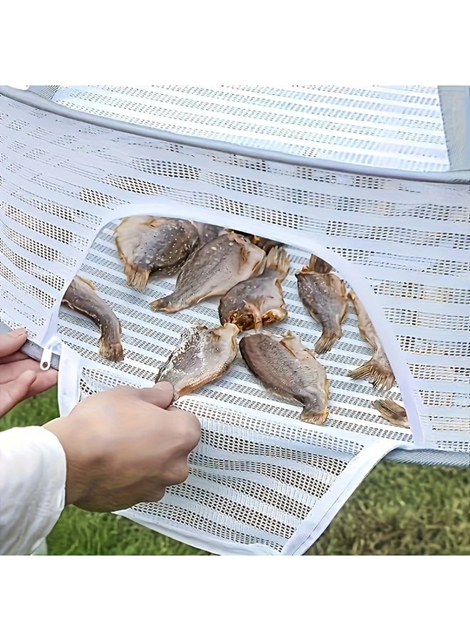 3 Layer Foldable Mesh Drying Rack Food Dehydrator for Fruits Vegetables Herbs Fish - Image 3