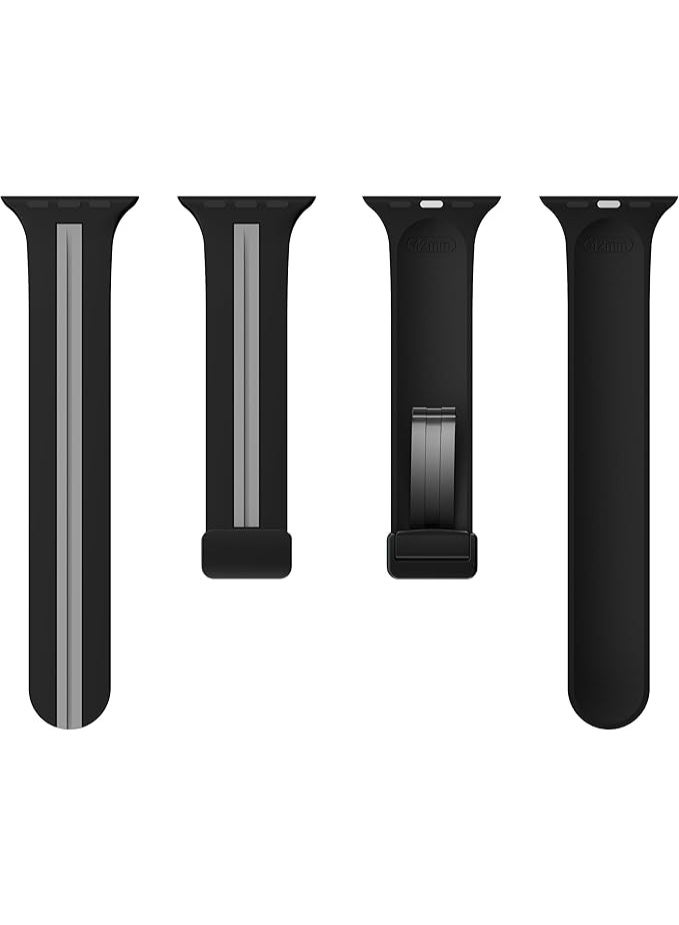 Silicone Magnetic Strap for Apple Watch Ultra Band 49mm 45mm 44mm 42mm Men/Women, Soft Sport Silicone Replacement Wristband Strap for iwatch Series 9/8/7/6/5/4/3/2/SE/Ultra2 - Image 2