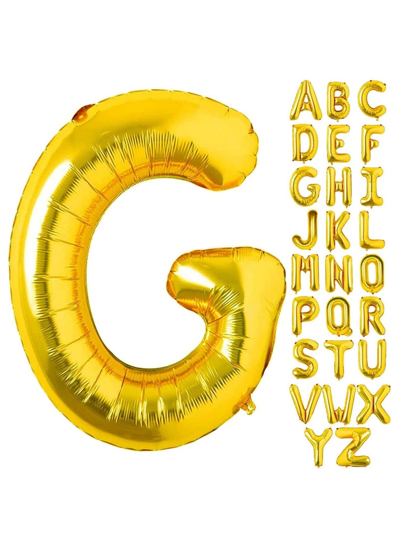 Goldedge 32 Inch Giant Gold  Letter G Foil Helium Balloons Big Single Mylar Balloon Birthday Party Decoration Supply Baby Shower (Gold G)  - Image 1