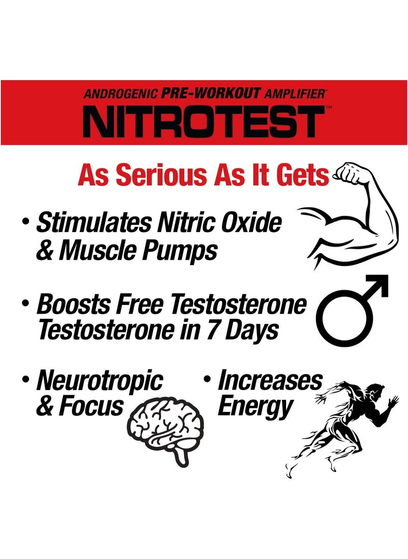 MUSCLEMEDS - Musclemeds, Nitrotest, Pre Workout, 468g, Watermelon, 30 Servings - Image 1