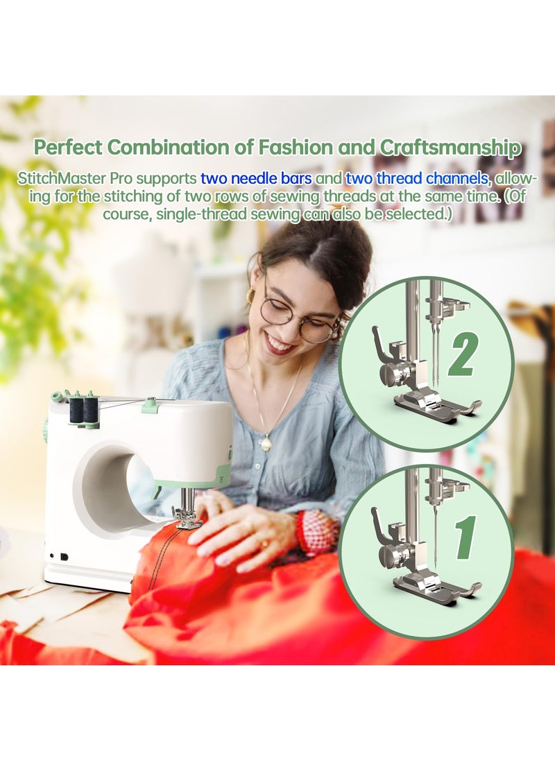 Joshberg Sewing machine for beginners,Double needle and double thread,16 kinds of stitchesm, Sewing machine for Household  - Image 2