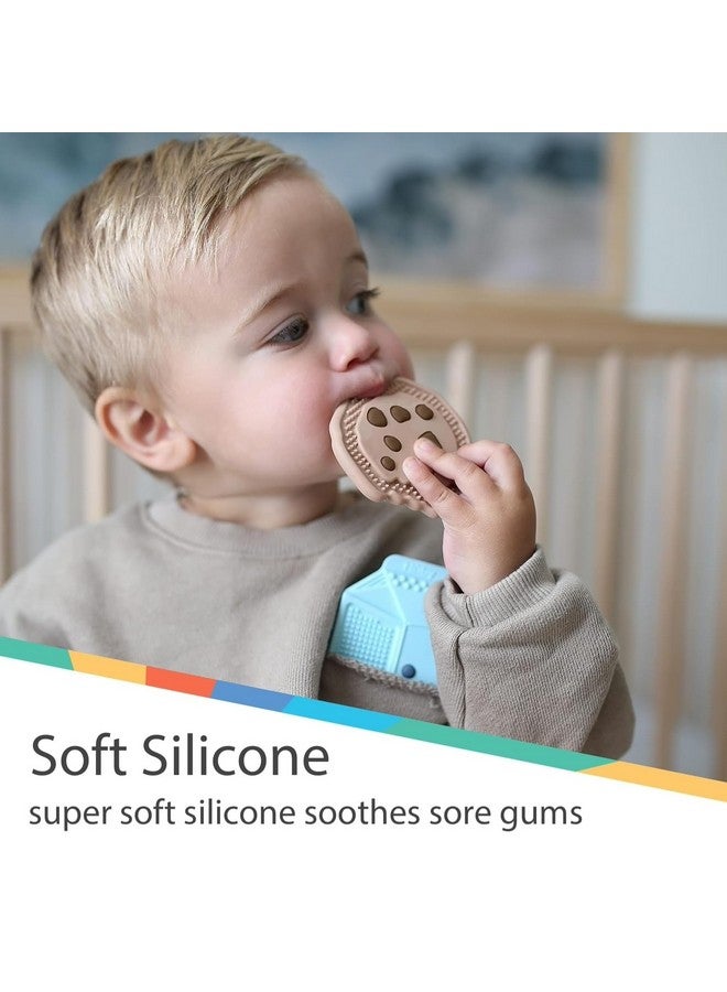 All Silicone Chocolate Chip Cookie & Milk Carton Teether - 2 Pack, 3+ Months