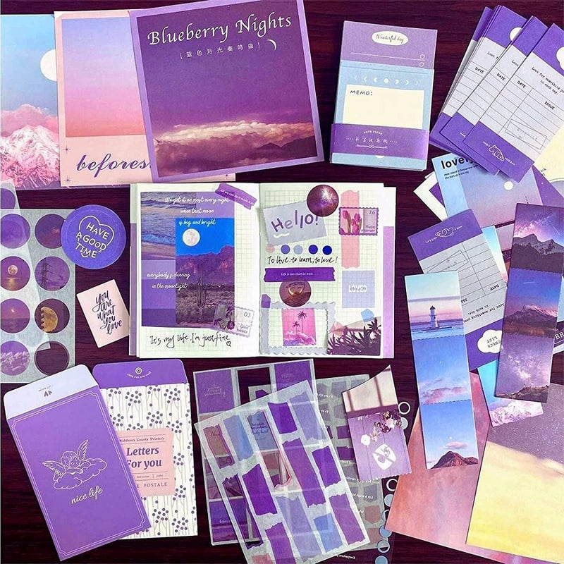 DIOXIT DIOXIT Moonlight Scrapbook Kit with Stickers Art Bullet Junk Journal Kit with Journaling or Scrapbooking Supplies Journal Planners Stickers Craft Notebook Collage 1pc  - Image 2