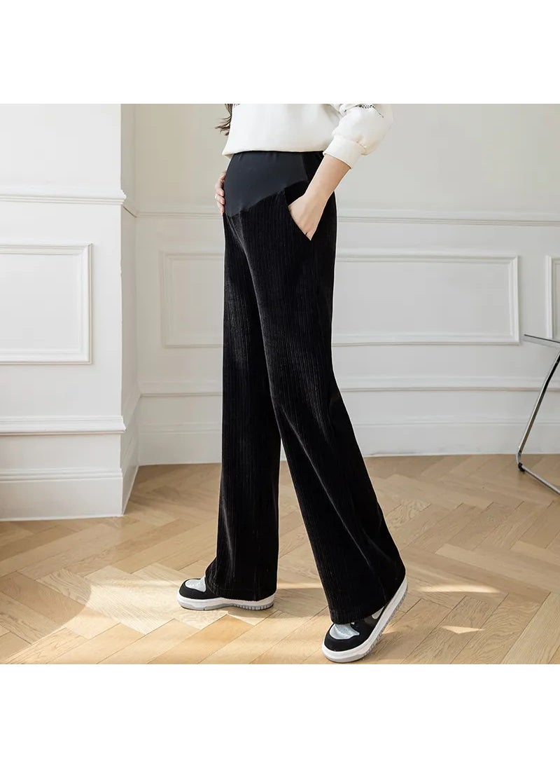 Generic Maternity Pants Loose Wide Leg Summer Autumn 205 black wide-leg pants [not fleece-lined]] 