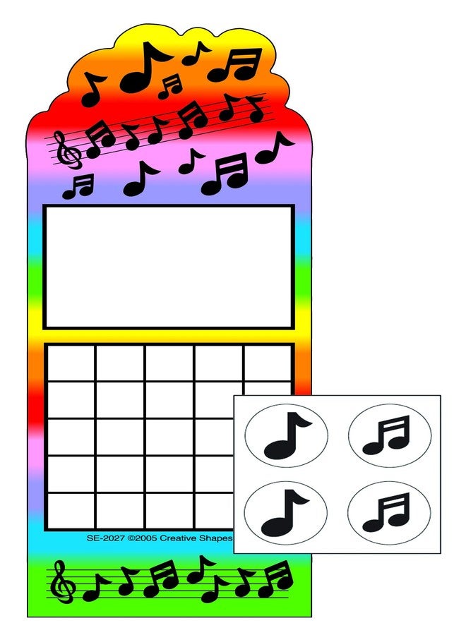 Music Incentive Sticker Set 24 Personal Incentive Charts with 288 Stickers, Monitor Academic Progress, Reward Positive Behavior/Track Progress Towards Goal Achievement Complete Music Lessons