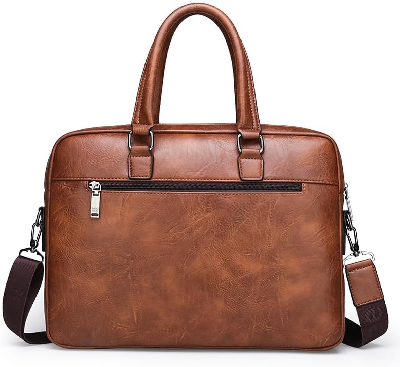 Men's Leather Briefcase - Stylish and Durable Work Bag with Multiple Compartments - Image 4