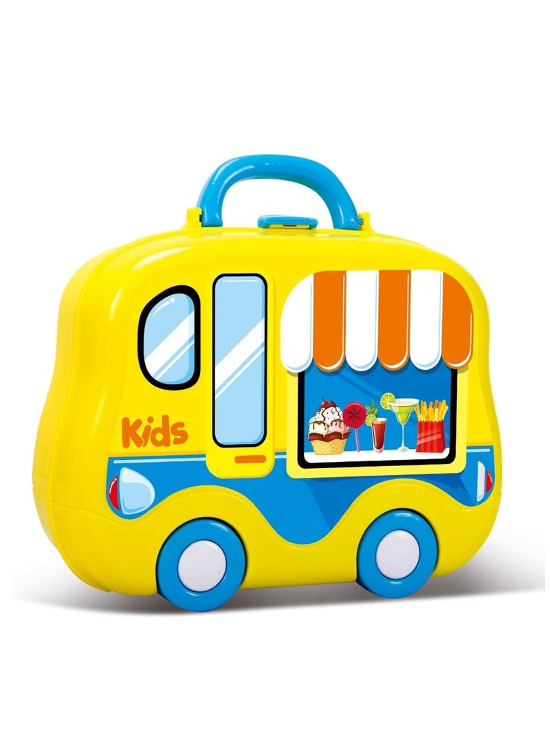 Suitcase Storage Children's Play House Toy Series Role Play Birthday Gift (Yellow Kitchen) - Image 3