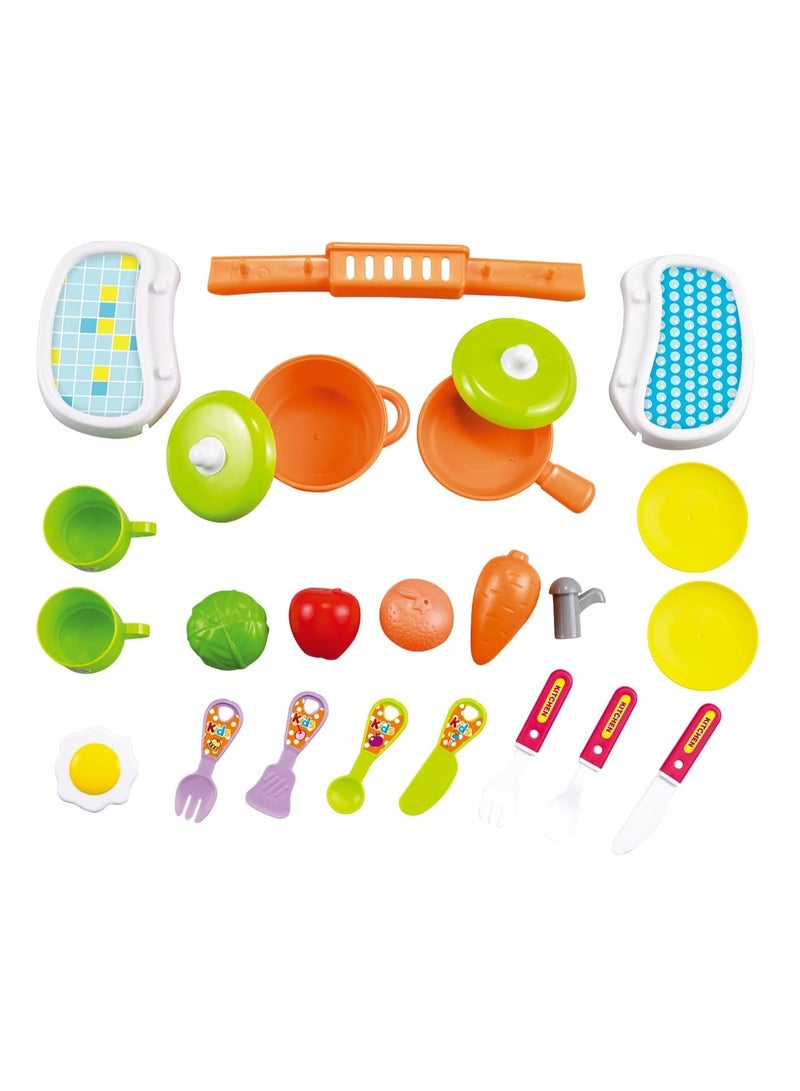 Suitcase Storage Children's Play House Toy Series Role Play Birthday Gift (Yellow Kitchen) - Image 2