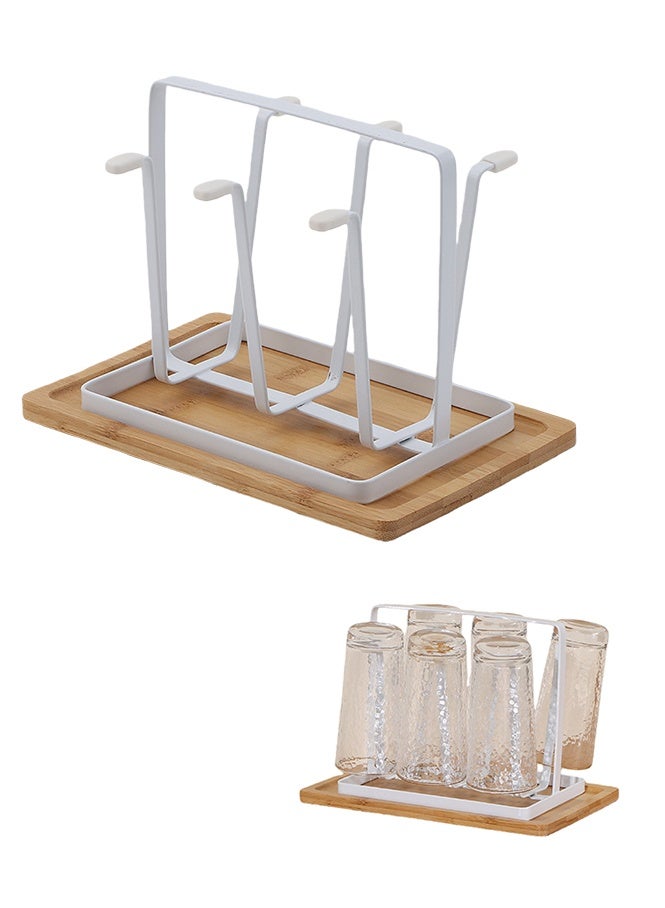Water Bottle Storage Rack, Portable Drain Cup Holder, Kitchen Drain Cup Holder (White) - Image 1