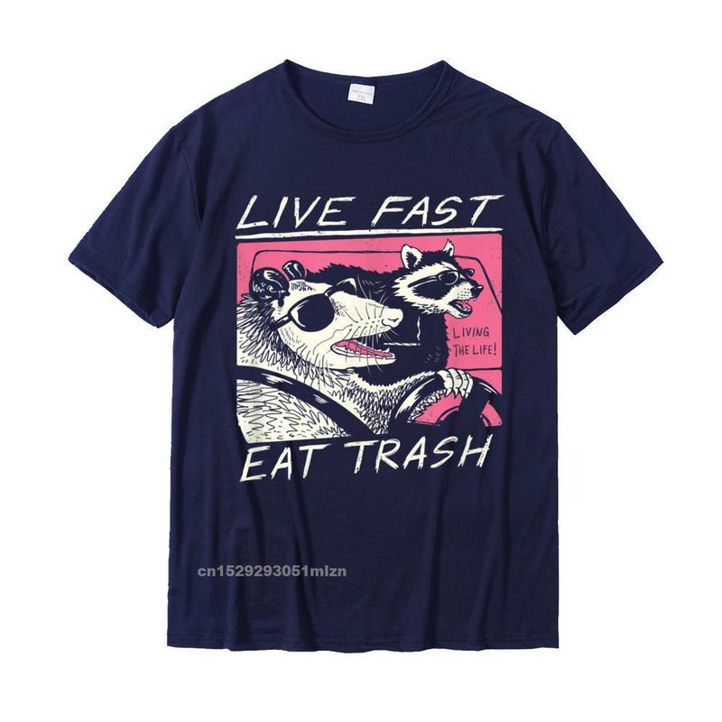 200g fabric European size cotton TFunny Shirts Men Cotton_Harajuku Mens Cloth Navy blue
