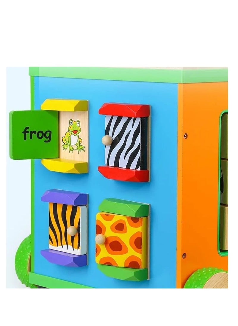 Generic - 7 in 1 Wooden Activity Cube Baby Walker for Toddlers Educational Learning Toy - Image 1