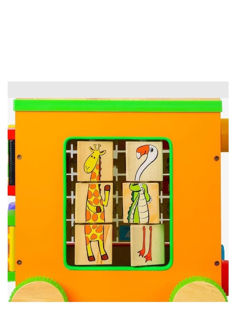 Generic - 7 in 1 Wooden Activity Cube Baby Walker for Toddlers Educational Learning Toy - Image 1