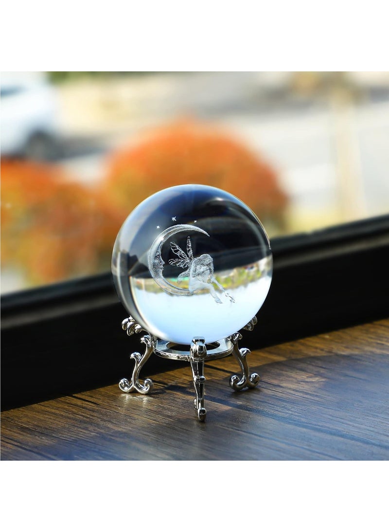 60mm Ball Paperweight 3D Laser Engraved Quartz Glass Ball Sphere Table Decor Crafts (Girl) - Image 4