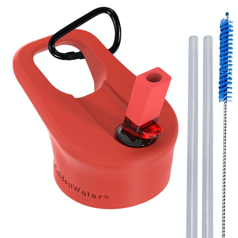 The Coldest Water Insulated Standard Mouth Size 2.0 - Hydro Sports Straw Cap Flip Top Lid - Multi-Compatible with Standard Flask Mouth Size Stainless Steel Water Bottles - White (White) - Image 1