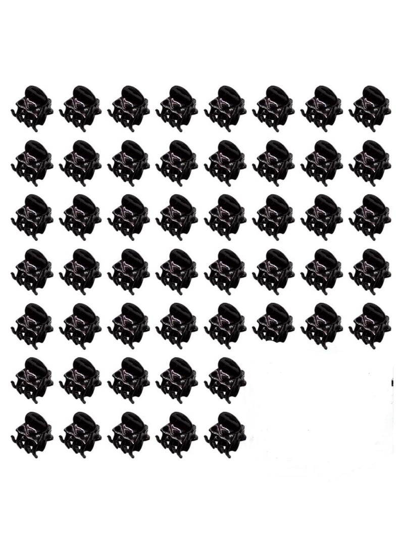 CleanWave - The Pure Effect 50 PCS Mini Black Hair Claw Clips, Anti-Slip, Strong Grip, Multifunction Bangs Clamp Clips, Strong Shark Claw Braid Hair Clip, Simple Style Women Hair Accessories – (Black)  - Image 1