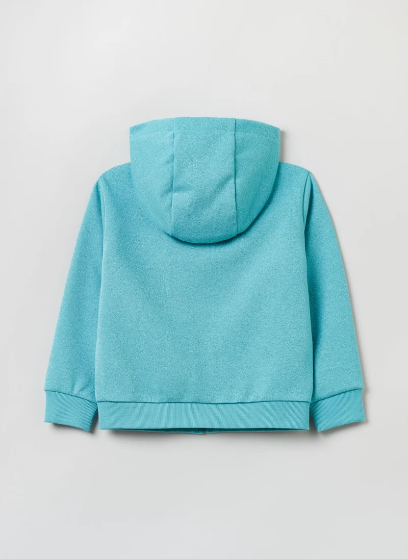 او في اس Full-zip sweatshirt with hood and Frozen Elsa patch