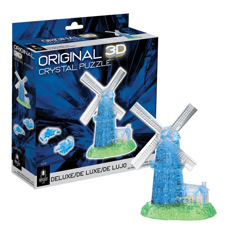 Bepuzzled Windmill Blue Deluxe Crystal Puzzle - Image 3
